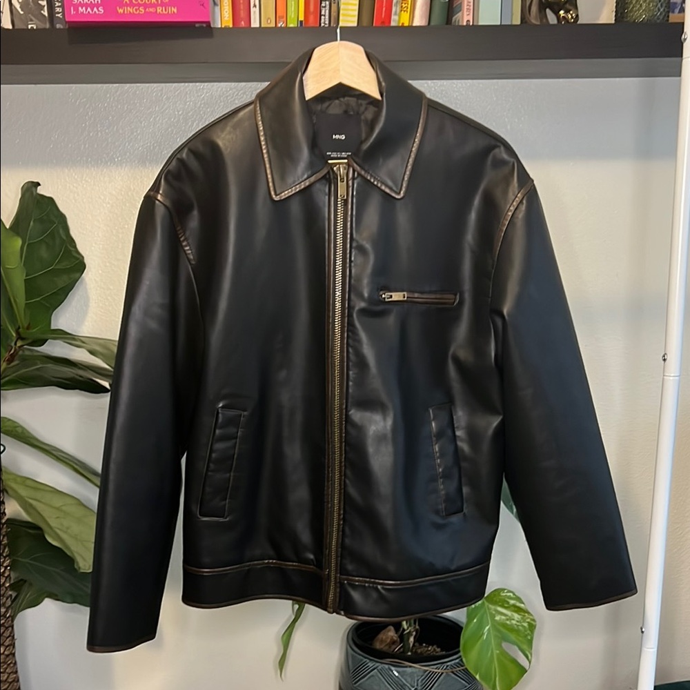 Mango/MNG | Vegan Leather Bomber Jacket | Women’s XS (oversized fit)